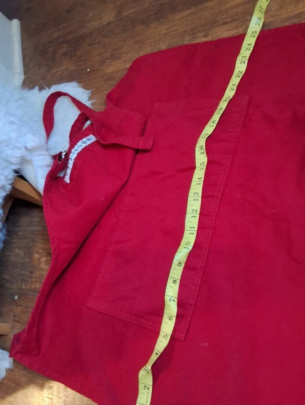 Williams Sonoma Red Cotton Apron Adjustable Unisex Kitchen Chef Bib Apron